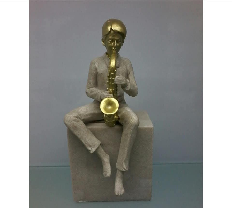 Saxophone Resin Statue (sitting)